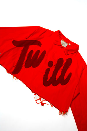 ‘Twill’ Work Coat: Crimson on Orange