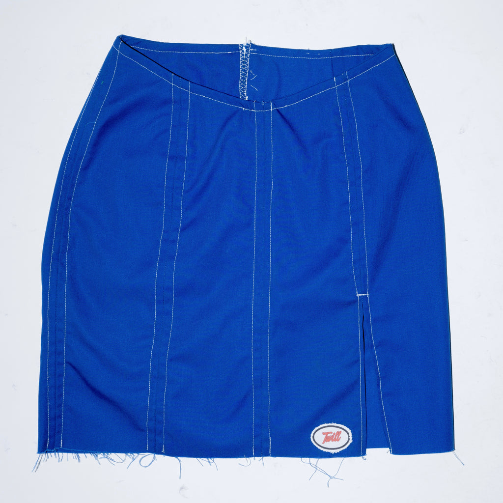 Royal Blue Paneled Pencil Skirt
