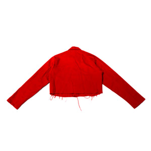 ‘Twill’ Work Coat: Yellow on Crimson