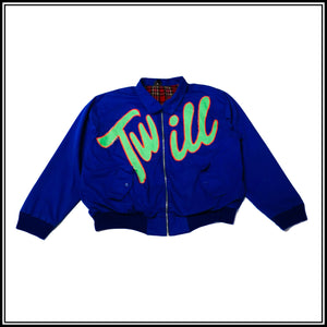‘Twill’ Work Coat: Lime on Royal