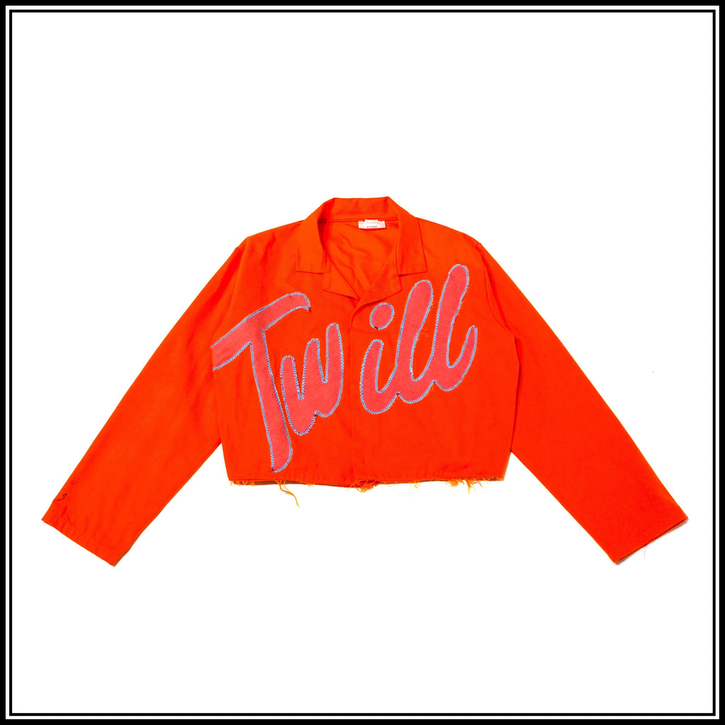 ‘Twill’ Work Coat: Peach on Orange