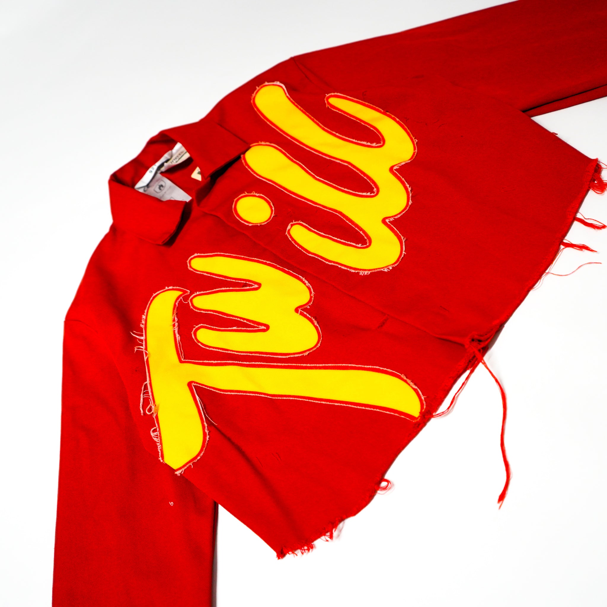 ‘Twill’ Work Coat: Yellow on Crimson