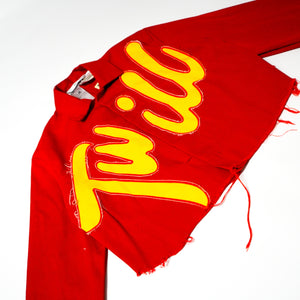 ‘Twill’ Work Coat: Yellow on Crimson