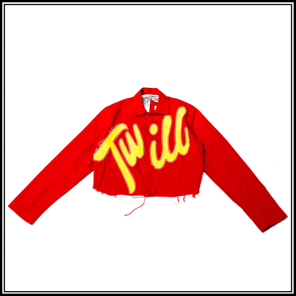 ‘Twill’ Work Coat: Yellow on Crimson