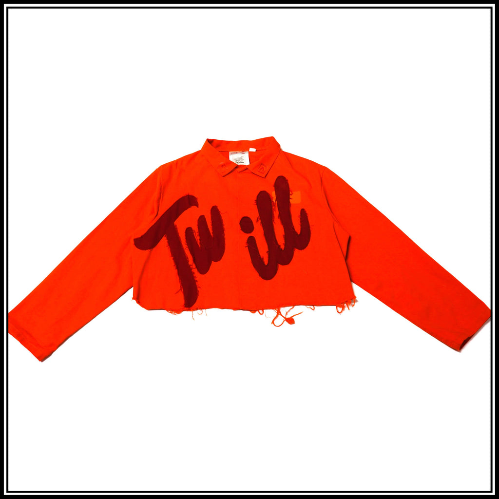 ‘Twill’ Work Coat: Crimson on Orange